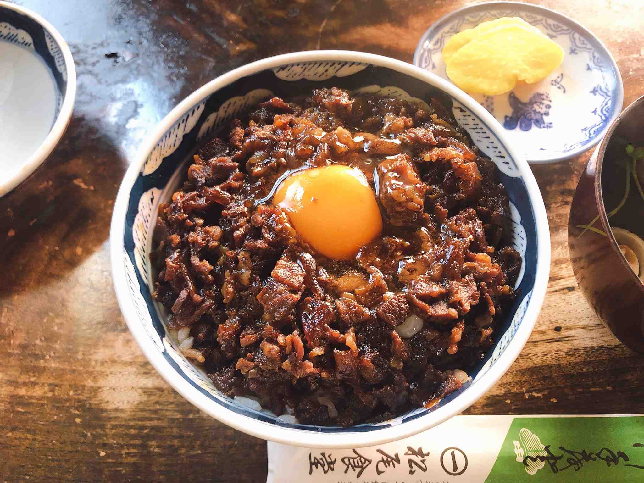 【シブすぎ食堂】久留米市日吉町 『松尾食堂』にて 肉丼卵あり お吸い物付き
