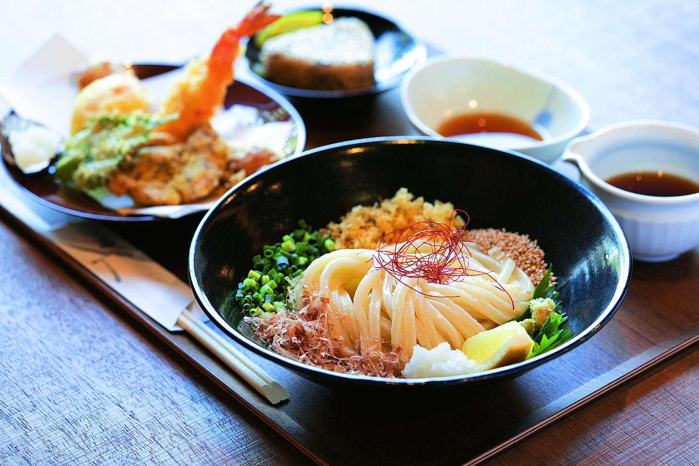 さぬき系うどん×うきはの野菜の天ぷら