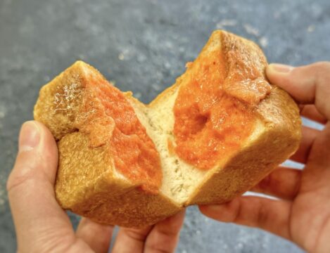 福岡土産の定番『めんべい』の福太郎とコラボした絶品『ミニ食パンめんたい』