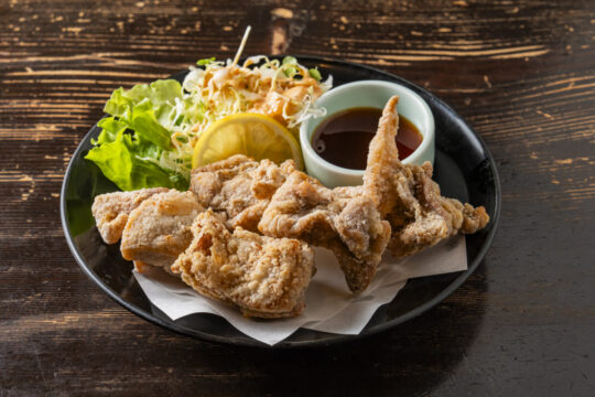 【大川タレ付け唐揚げ】フレッシュな酸味を持つ 自家製ポン酢で!!『串焼き庄屋』