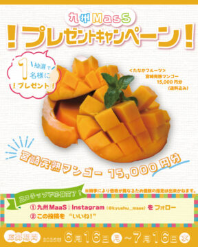 【九州MaaS】宮崎完熟マンゴーを1名様にプレゼント！