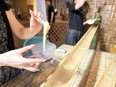 博多区築地本町｜【6/28～8/31まで開催中！】竹筒の流しそうめんができる『そうめん小屋inベイサイド』で夏大満喫！